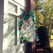 Load image into Gallery viewer, Siberian Cat By the Christmas Tree House Flag