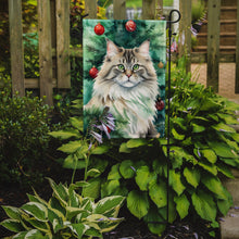 Load image into Gallery viewer, Siberian Cat Christmas Garden Flag - Cat by the Christmas Tree - Cat-Themed Holiday Yard Decor