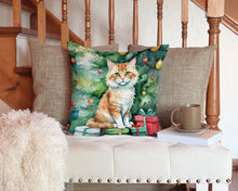 Load image into Gallery viewer, Skookum Cat By the Christmas Tree Throw Pillow - 14x14 Decorative Pillow – Art for Your Home &amp; Patio