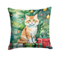Load image into Gallery viewer, Skookum Cat By the Christmas Tree Throw Pillow