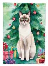 Load image into Gallery viewer, Snowshoe Cat By the Christmas Tree House Flag