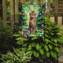 Load image into Gallery viewer, Sokoke Christmas Garden Flag - Cat by the Christmas Tree - Cat-Themed Holiday Yard Decor