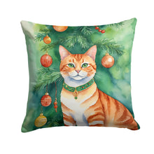 Load image into Gallery viewer, Suphalak Cat By the Christmas Tree Throw Pillow - 14x14 Decorative Pillow – Art for Your Home &amp; Patio