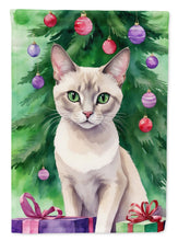 Load image into Gallery viewer, Thai Lilac Cat By the Christmas Tree House Flag