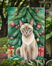 Load image into Gallery viewer, Tonkinese Christmas Garden Flag - Cat by the Christmas Tree - Cat-Themed Holiday Yard Decor