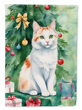 Load image into Gallery viewer, Turkish Van Cat By the Christmas Tree House Flag
