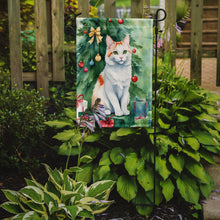 Load image into Gallery viewer, Turkish Van Christmas Garden Flag - Cat by the Christmas Tree - Cat-Themed Holiday Yard Decor