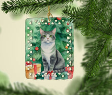 Load image into Gallery viewer, Ural Rex Cat By the Christmas Tree Porcelain Ornament
