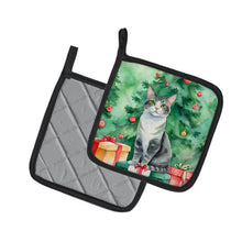 Load image into Gallery viewer, Ural Rex Cat By the Christmas Tree Pot Holders - Set of 2 Decorative Kitchen Helpers | Made in the USA