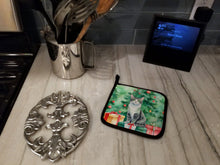 Load image into Gallery viewer, Ural Rex Cat By the Christmas Tree Pot Holders - Set of 2 Decorative Kitchen Helpers | Made in the USA