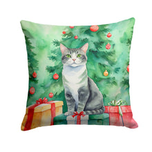 Load image into Gallery viewer, Ural Rex Cat By the Christmas Tree Throw Pillow - 14x14 Decorative Pillow – Art for Your Home &amp; Patio