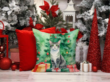 Load image into Gallery viewer, Ural Rex Cat By the Christmas Tree Throw Pillow