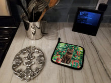 Load image into Gallery viewer, York Chocolate Cat By the Christmas Tree Pot Holders - Set of 2 Decorative Kitchen Helpers | Made in the USA