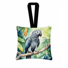 Load image into Gallery viewer, African Grey Parrot Hanging Square Fabric Ornament 3.5 × 3.5