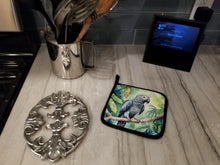 Load image into Gallery viewer, African Grey Parrot Pot Holders - Set of 2 Decorative Kitchen Helpers | Made in the USA