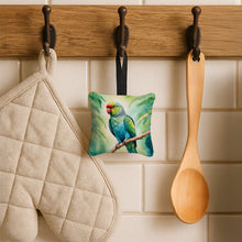 Load image into Gallery viewer, African Ringneck Parrot Hanging Square Fabric Ornament 3.5 × 3.5