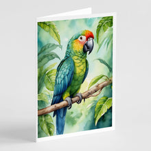 Load image into Gallery viewer, Amazon Parrot Greeting Cards - Blank Note Cards – 8-Pack of Artist-Designed Cards with Envelopes