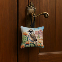 Load image into Gallery viewer, Arizona Cactus Wren Hanging Square Fabric Ornament 3.5 × 3.5