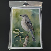 Load image into Gallery viewer, Arkansas Northern Mockingbird Greeting Cards - Blank Note Cards – 8-Pack of Artist-Designed Cards with Envelopes