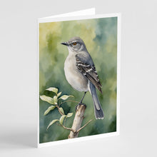 Load image into Gallery viewer, Arkansas Northern Mockingbird Greeting Cards - Blank Note Cards – 8-Pack of Artist-Designed Cards with Envelopes