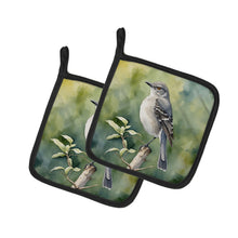 Load image into Gallery viewer, Arkansas Northern Mockingbird Pot Holders - Set of 2 Decorative Kitchen Helpers | Made in the USA