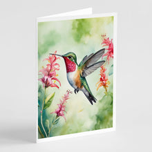 Load image into Gallery viewer, Broadtailed Hummingbird Greeting Cards - Blank Note Cards – 8-Pack of Artist-Designed Cards with Envelopes