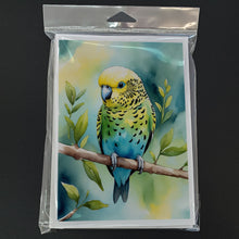 Load image into Gallery viewer, Budgerigar Greeting Cards - Blank Note Cards – 8-Pack of Artist-Designed Cards with Envelopes