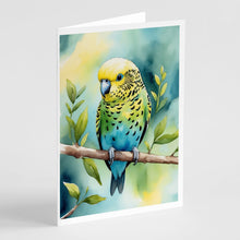 Load image into Gallery viewer, Budgerigar Greeting Cards - Blank Note Cards – 8-Pack of Artist-Designed Cards with Envelopes