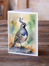 Load image into Gallery viewer, California Quail Greeting Cards - Blank Note Cards – 8-Pack of Artist-Designed Cards with Envelopes