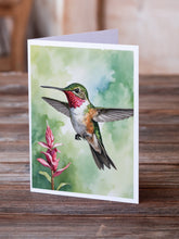 Load image into Gallery viewer, Calliope Hummingbird Greeting Cards - Blank Note Cards – 8-Pack of Artist-Designed Cards with Envelopes