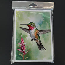 Load image into Gallery viewer, Calliope Hummingbird Greeting Cards - Blank Note Cards – 8-Pack of Artist-Designed Cards with Envelopes