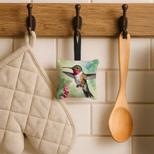 Load image into Gallery viewer, Calliope Hummingbird Hanging Square Fabric Ornament 3.5 × 3.5