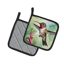 Load image into Gallery viewer, Calliope Hummingbird Pot Holders - Set of 2 Decorative Kitchen Helpers | Made in the USA
