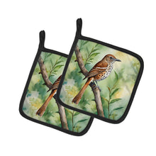 Load image into Gallery viewer, Georgia Brown Thrasher Pot Holders - Set of 2 Decorative Kitchen Helpers | Made in the USA