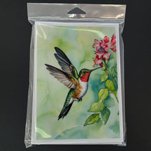 Load image into Gallery viewer, Rubythroated Hummingbird Greeting Cards - Blank Note Cards – 8-Pack of Artist-Designed Cards with Envelopes