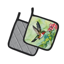Load image into Gallery viewer, Rubythroated Hummingbird Pot Holders - Set of 2 Decorative Kitchen Helpers | Made in the USA