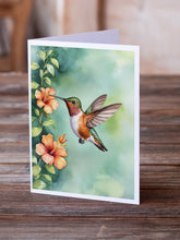 Load image into Gallery viewer, Rufous Hummingbird Greeting Cards - Blank Note Cards – 8-Pack of Artist-Designed Cards with Envelopes