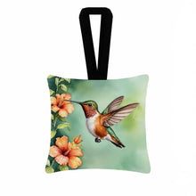 Load image into Gallery viewer, Rufous Hummingbird Hanging Square Fabric Ornament 3.5 × 3.5