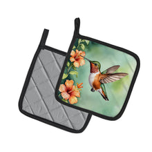 Load image into Gallery viewer, Rufous Hummingbird Pot Holders - Set of 2 Decorative Kitchen Helpers | Made in the USA