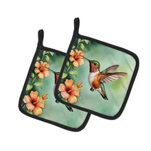 Load image into Gallery viewer, Rufous Hummingbird Pot Holders - Set of 2 Decorative Kitchen Helpers | Made in the USA