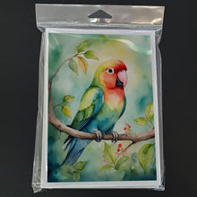 Load image into Gallery viewer, Lovebird Greeting Cards - Blank Note Cards – 8-Pack of Artist-Designed Cards with Envelopes