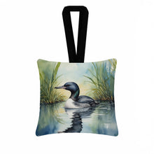 Load image into Gallery viewer, Minnesota Common Loon Hanging Square Fabric Ornament 3.5 × 3.5