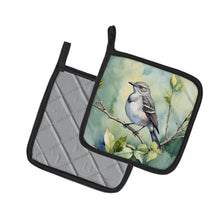 Load image into Gallery viewer, Mississippi Northern Mocking bird Pot Holders - Set of 2 Decorative Kitchen Helpers | Made in the USA