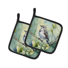 Load image into Gallery viewer, Mississippi Northern Mocking bird Pot Holders - Set of 2 Decorative Kitchen Helpers | Made in the USA