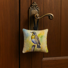 Load image into Gallery viewer, Montana Western Meadowlark Hanging Square Fabric Ornament 3.5 × 3.5