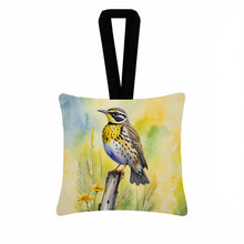 Load image into Gallery viewer, Montana Western Meadowlark Hanging Square Fabric Ornament 3.5 × 3.5