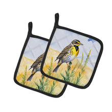 Load image into Gallery viewer, Nebraska Western Meadowlark Pot Holders - Set of 2 Decorative Kitchen Helpers | Made in the USA