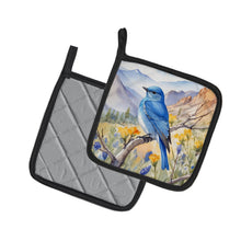 Load image into Gallery viewer, Nevada Mountain Bluebird Pot Holders - Set of 2 Decorative Kitchen Helpers | Made in the USA
