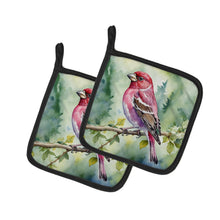 Load image into Gallery viewer, New Hampshire Purple Finch Pot Holders - Set of 2 Decorative Kitchen Helpers | Made in the USA