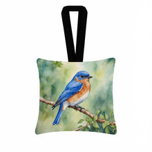 Load image into Gallery viewer, New York Eastern Bluebird Hanging Square Fabric Ornament 3.5 × 3.5